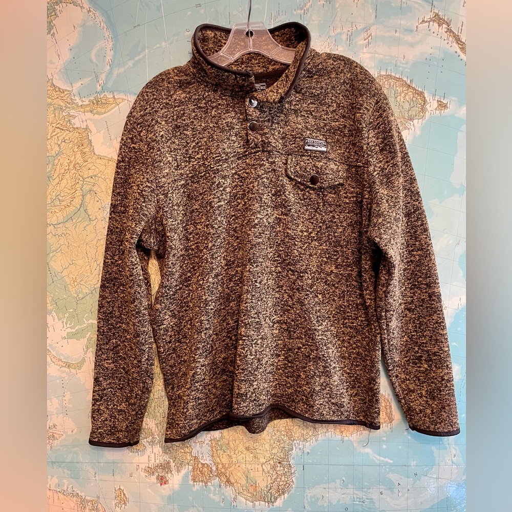 Free Nature Henley Pullover Fleece Lined Sweatshirt Men's Large
